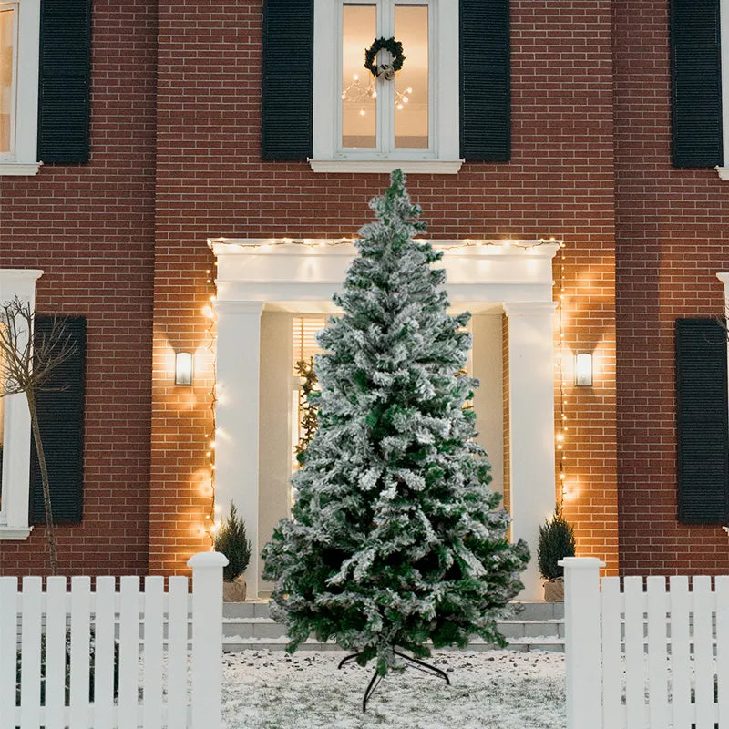 Arbol de Navidad Color Verde Nevado Ramas Estrella 1.80 Mts