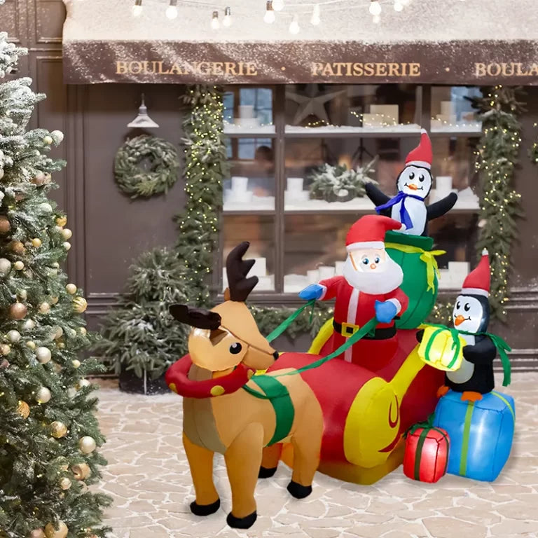 Santa y renos-Inflable 1.80