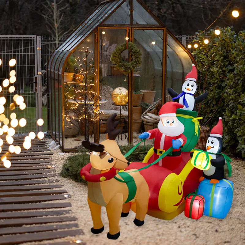 Santa y renos-Inflable 1.80